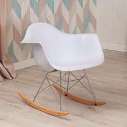 Кресло-качалка CINDY (mod. C1025A) пластик/металл/дерево, 65 х 61 х 74 см, белый 018 /натуральный