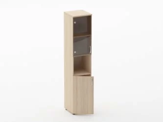 Шкаф высокий со стеклом и нишей Glassy 6.19.14Л Бук светлый