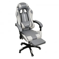 Кресло 1208, замша, цвет серо-белый с массажем, арт 1208-Grey-White