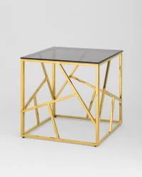 Журнальный столик АРТ ДЕКО 55x55 Золото стекло smoke
