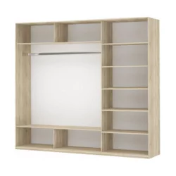 Шкаф-купе трехдверный Прайм 1800 Зеркало/ДСП/Зеркало Белый снег