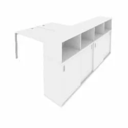 Рабочая станция с опорным шкафом-купе Metal System Б.РС-СШК-4.4 Белый/Серый