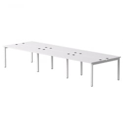 Бенч-система на 6 мест на металлокаркасе, опоры 90 гр Еверпроф ЕВО 254С219 Белый / Everprof EVO 254S219