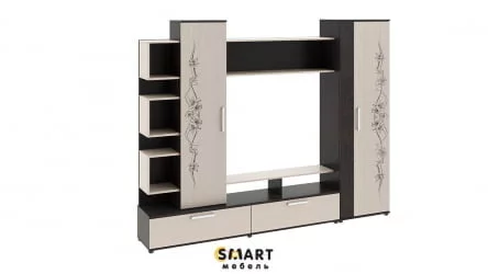 Стенка Дакота  Венге Цаво/Дуб молочный с рисунком