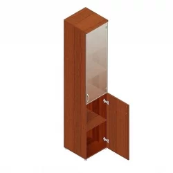 Шкаф для документов узкий с тонированными стеклами Р.П-2СТ Орех Гепланкт