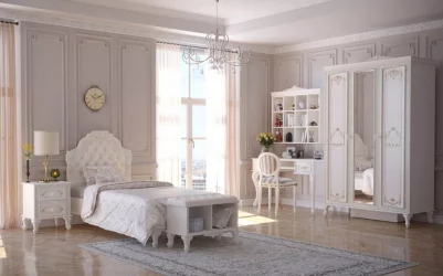 Комод высокий с 6 ящиками Луиза ЛД 665.085.000 Алебастр