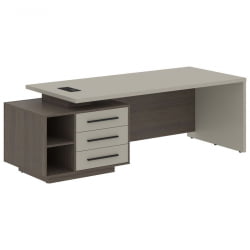 Стол руководителя левый VELION VCT 2390 L Аметист Дуб Сильвер