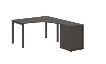 Стол эргономичный с тумбой правый EDIS EUCET 1318 R Мокко