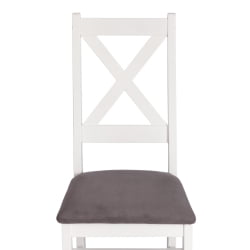 Стул CROSSMAN (комплект) NEW, Многослойный березовый шпон, 41х40х100 см, white/велюр темно-серый