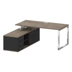 Стол руководителя с опорной греденцией , левый SHIFT SK.SRG-180 (L) Тиквуд Темный/Антрацит