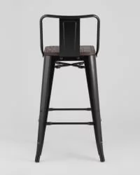 Стул полубарный Tolix Wood со спинкой Черный