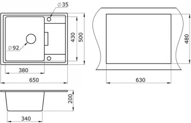 Кухонная мойка GRANULA 6503 Базальт