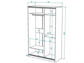 Белый шкаф-купе с зеркалом Виктория 1400х584х2300, Белый 14ДЗЗЗДЗЗЗ-Б 310-44