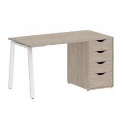 Стол письменный HOME OFFICE VR.SP-3-138.4.A Дуб Наварра/Белый металл