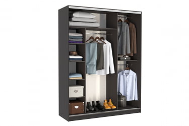 Шкаф-купе Бассо 2-600 с зеркалом SK-01B37 венге/белый