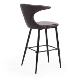 Стул барный FLAIR BAR (mod. 9018) экокожа/металл, 60 х 56 х 106 см , коричневый 1/черный