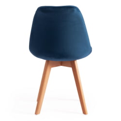 Стул ТУЛИП СОФТ (мод. 74) вельвет/дерево , 54 х 47 х 83 см , синий (ХЛР 63)/натуральный / TULIP SOFT (mod. (HLR