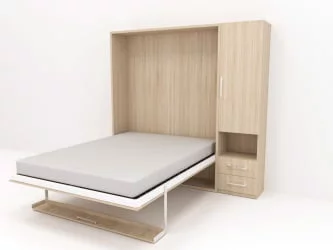 Кровать-трансформер Смарт 1 со шкафом 1600 правый Дуб молочный