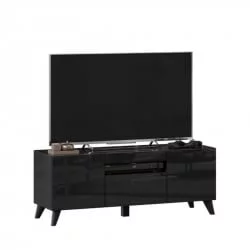 ТВ тумба Бруклин 1200 с опорами Черный глянец