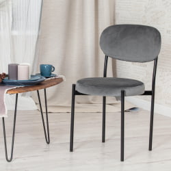 Стул REVO (mod. 7033) / 1 шт. в упаковке ткань/металл, 47х54х82 см, высота до сиденья 47 см, серый barkhat 26/черный