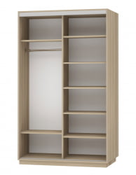 Шкаф-купе двухдверный Экспресс Дуо Медиум 1400х2200h Дуб сонома