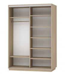 Шкаф-купе со стеклом Экспресс Дуо 1600х2200h Париж/Дуб сонома