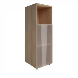 Шкаф книжный средний со стеклом без топа YALTA LT-SU 2.2Л Снежная Патина