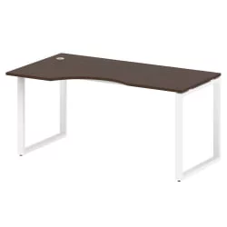 Стол криволинейный левый на О-образном м/к METAL SYSTEM БО.СА-1 Л Венге/Белый