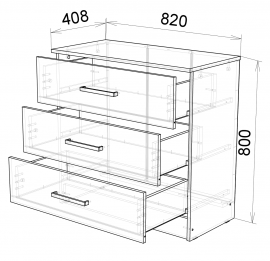 Детский комод Ясень шимо темный/Ясень шимо светлый