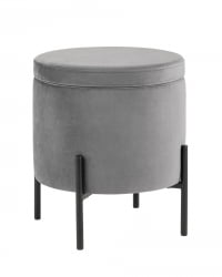 Пуф Грейс с ящиком велюр Серый