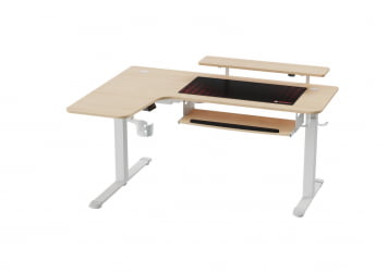Стол письменный (для компьютера) угловой с электрической регулировкой по высоте EUREKA ERK-EHD-L60R-MW (правый), клен