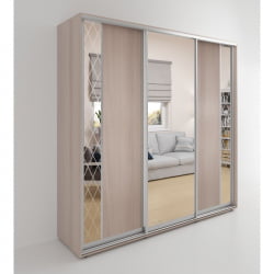 Трехстворчатый шкаф Акцент-Вера ДР 1800х600 Ясень шимо светлый