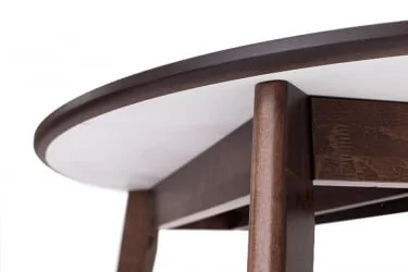 Стол обеденный Орион 100кс100 Морилка Орех Эмаль белая / 100x100