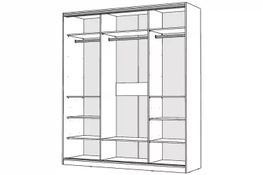 Шкаф-купе 2-х дверный Виктория 1800х584х2300, Белый 18ДЗЗЗДЗЗЗ-ППШШ-Б 310-694