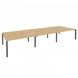 Рабочая станция на П-образном м/к ОНИКС О.МП-Д.РС-6.4.8 Тиквуд Светлый/Антрацит / ONIX O.MP-D.RS-6.4.8