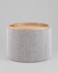 Пуф с ящиком Хюгге L букле серый