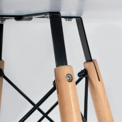 Дизайнерский стол CINDY NEXT (mod. 70-80 MDF) металл/мдф/бук, D80х75см, белый/натуральный