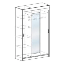 Шкаф с зеркалом Басса ШКК 551 (ясень шимо темный/светлый)