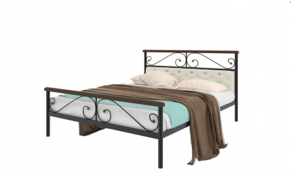 Кровать Эсмеральда plus мягкая 1200х1900 Черная