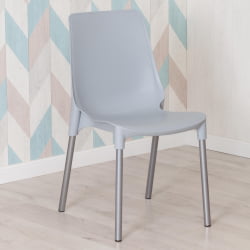 Стул GENIUS (mod 75) металл/пластик, 46x56x84cм, серый/ножки хром