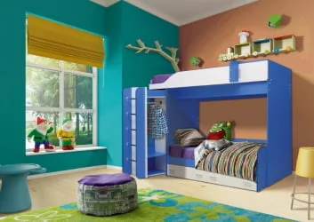 Двухъярусная кровать для девочки двухъярусная Юниор-8 Желтый/Белый