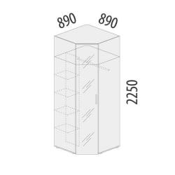 Шкаф угловой с зеркалом (лев/прав) Николь 901.09