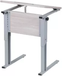 Парта одноместная рост 6 эргономичная с углом наклона и пеналом Ясень Шимо светлый/Металл Серый