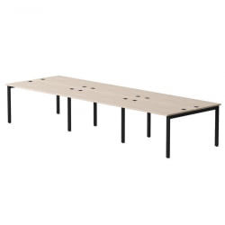 Бенч-система на 6 мест на металлокаркасе, опоры 90 гр Everprof EVO 254S219 Дуб Соната Черный