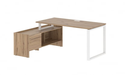 Стол с тумбой EDIS EQCT 17814 Дуб Денвер светлый Белый