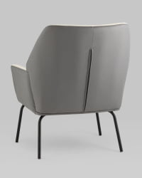 Кресло Харви Бежевый с серой экокожей