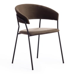 Кресло TURIN (mod. 0129571) / 1 шт. в упаковке металл/вельвет, 56х50х78 см, хаки S108 (85 DARK TAN)/черный