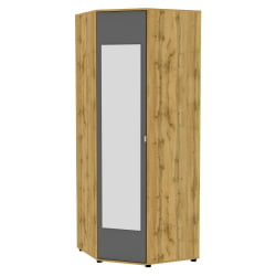 Шкаф распашный Алиса(H6_M2)2230х854х854сторцевойручкой(ДВ-Графит)