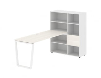 Рабочая станция ЕДИС ЕВРСТ 1117 Ясень Траун Белый Белый / EDIS EVRST