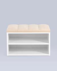 Обувница Хольст белая велюр Бежевый